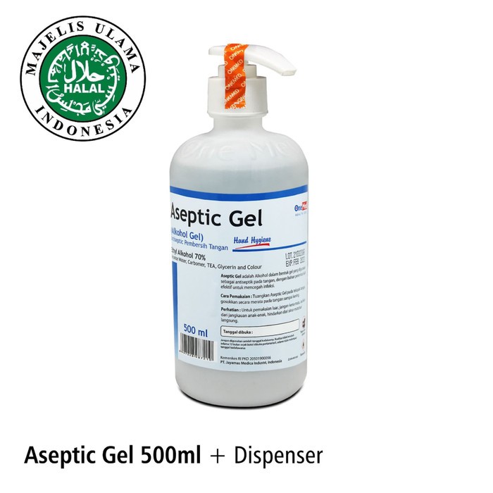 Aseptic Gel Hand Sanitizer 500ml + Dispenser Onemed OJB