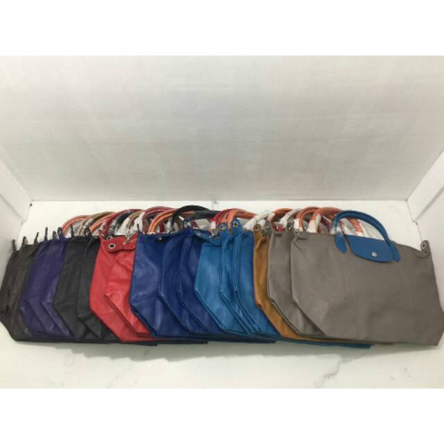 LC Le Pliage Cuir Combinasi Medium tas original authentic asli totebag