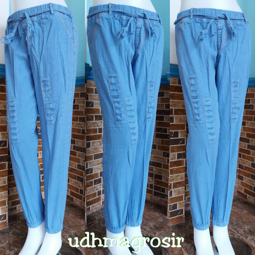 Celana Joger Jeans Wanita / JOGER POLOS / JEANS RIPED