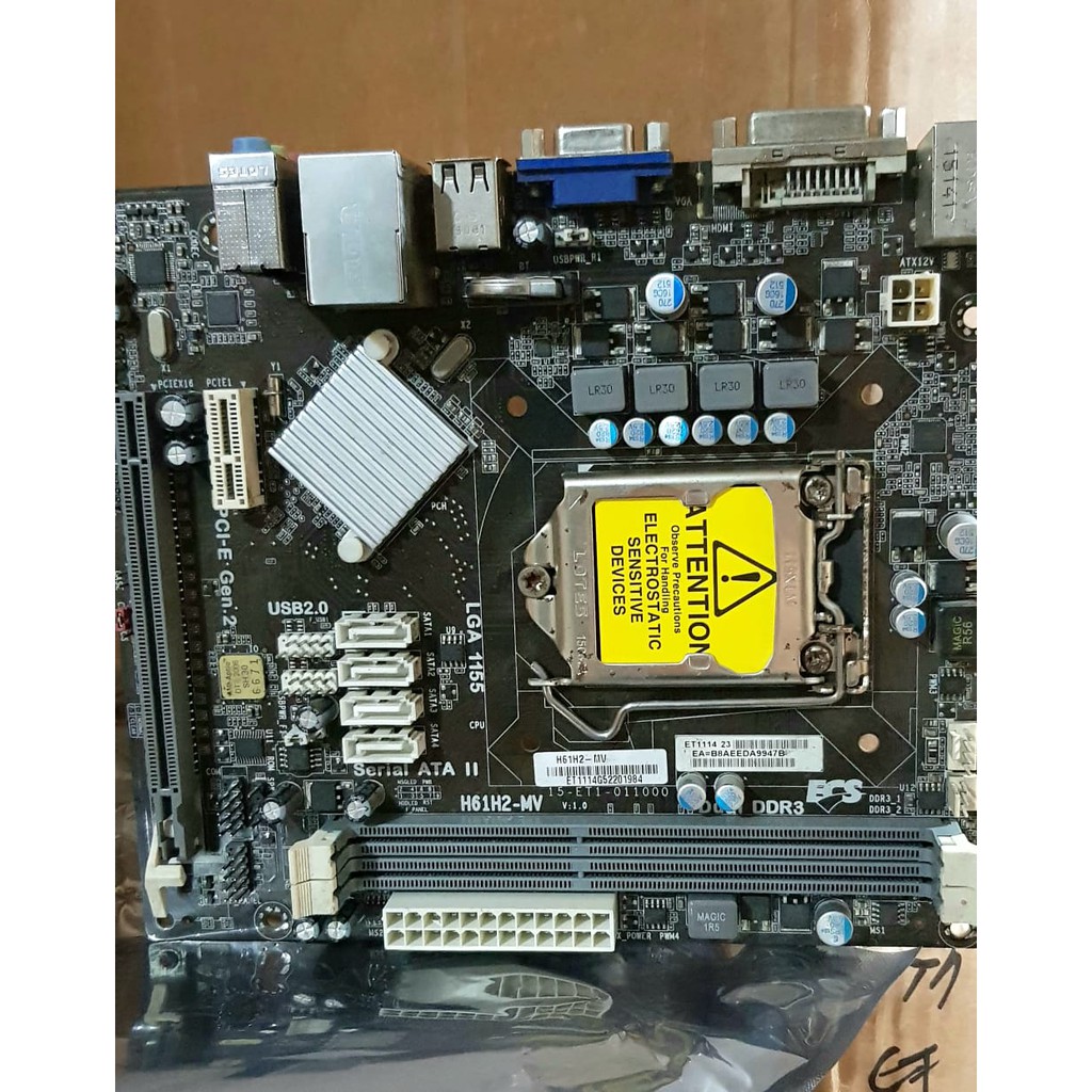 Motherboard Mainboard Mobo H61 Intel LGA 1155 ECS Onboard DDR3