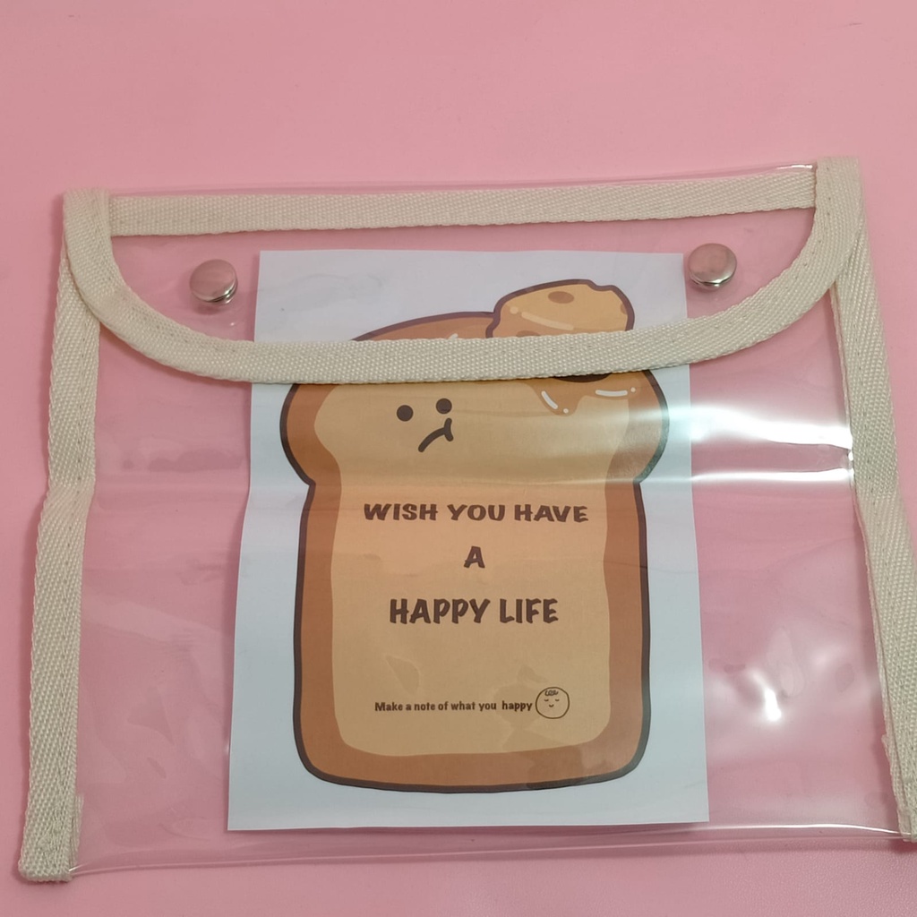 

pouch cute bag transparent - tempat penyimpanan barang alat tulis