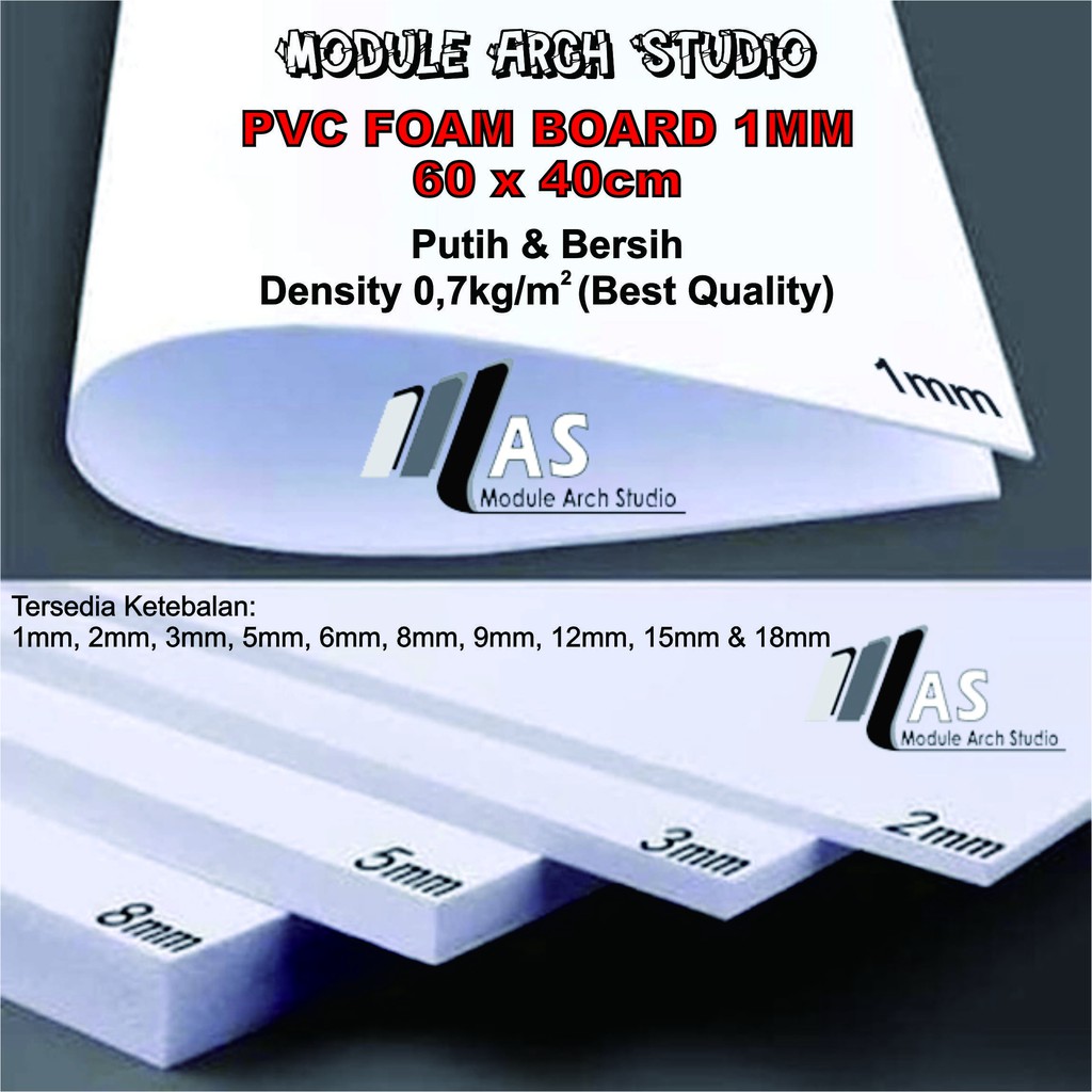 PVC 1mm / PVC Foam Board 1mm 60x40cm