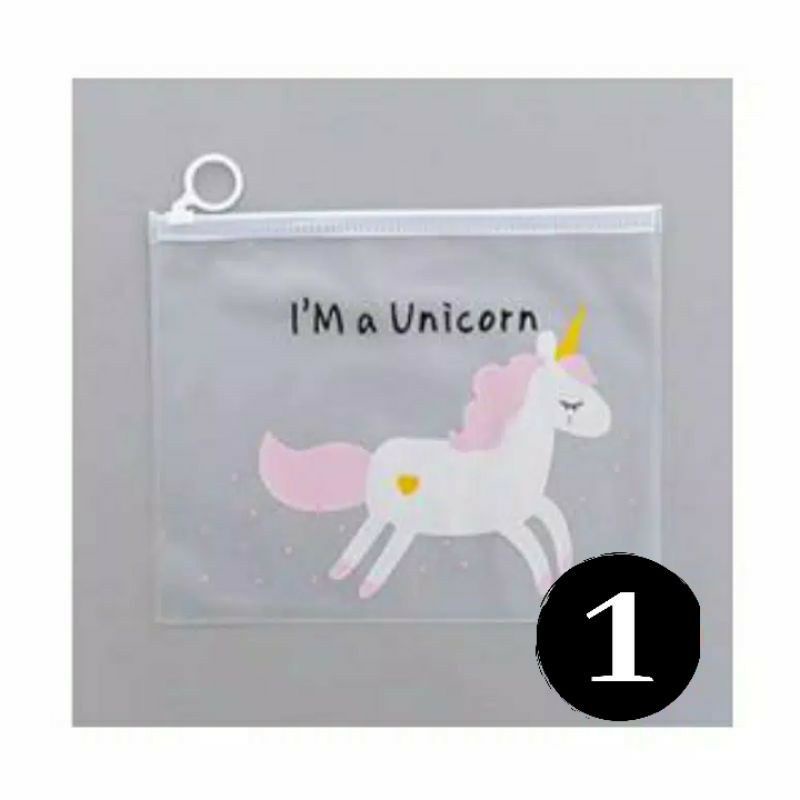 [Premium Store] Tempat Pensil Unicorn & Pink Panther / Tempat Pensil / Tempat Peralatan Make Up / Tempat Skincare / Tempat Kosmetik Transparant-1