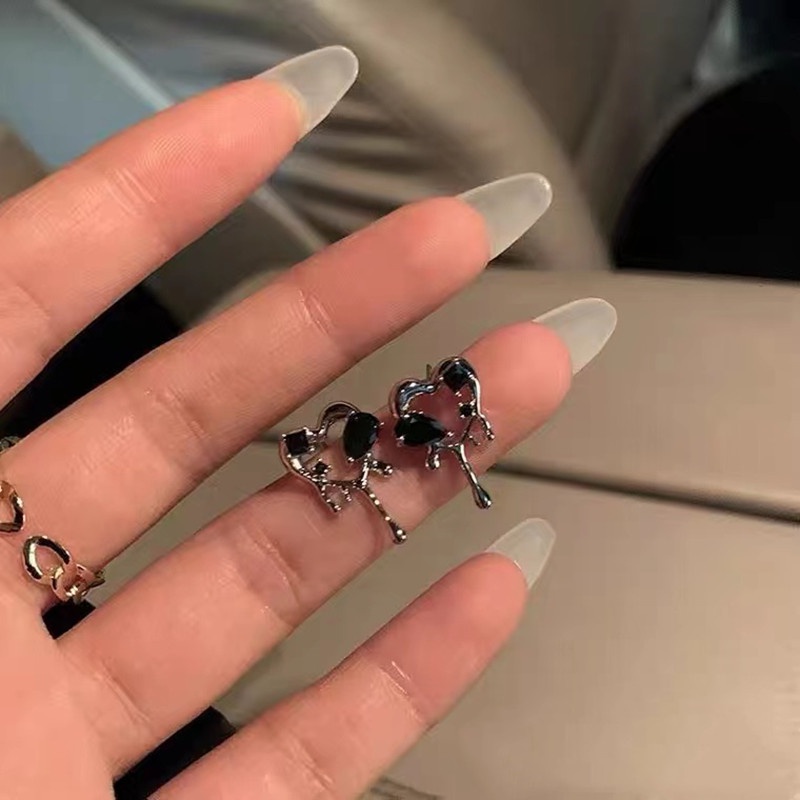 Anting Sterling Silver 925 Bentuk Hati Gaya Korea Untuk Wanita