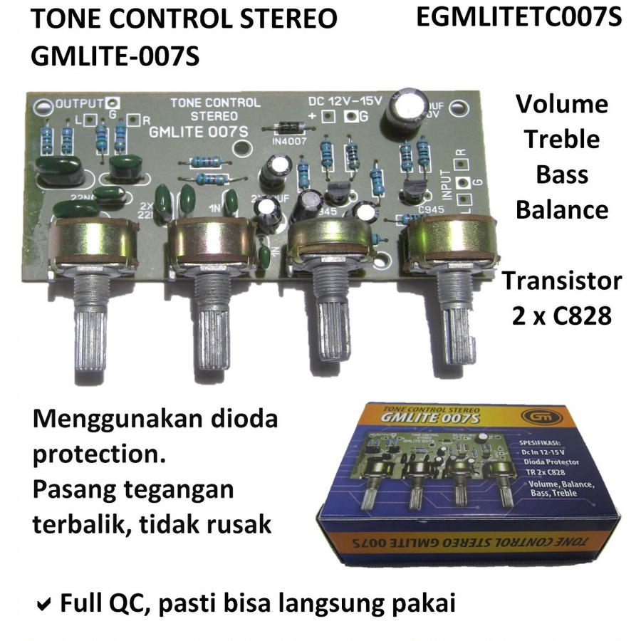 Kit rakitan tone control kontrol stereo Gmlite 007S