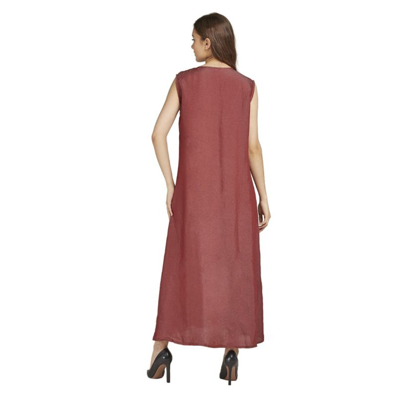 Outer Long Dress Branded Maxi dress Tanpa Lengan