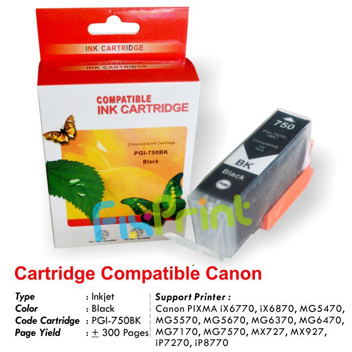 Cartridge Tinta Canon 750 751 PGI750 CLI751 Printer iX6770 iX6870 iP7270 Compatible Original Qualit