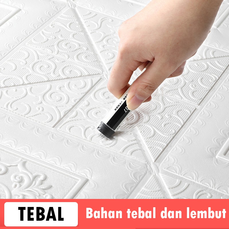 Wallpaper 3D FOAM / Walpaper Dinding 3D Motif Foam Batik More High Quality / Wallfoam Sticker Tembok