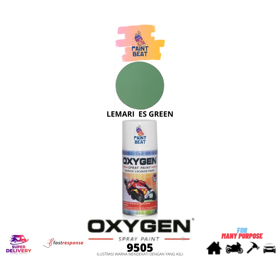 Cat Semprot / Pylox OXYGEN Acrylic Spray Paint - 9505 Lemari Es Green / OXXY / SAPPORO