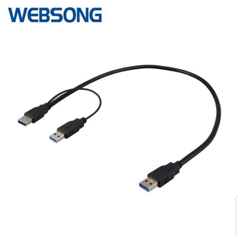 Kabel USB A 3.0 Male to USB A 3.0 Male Cabang 50CM 5Gbps High Quality WEBSONG