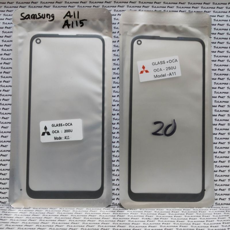 KACA PLUS OCA KACA DEPAN PENGGANTI TASKRIN SAMSUNG A11/ M11 M115F KACA LCD KACA TAUCHSCREEN A115 ORU
