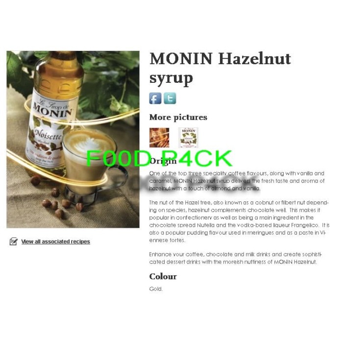 

MONIN HAZELNUT SYRUP