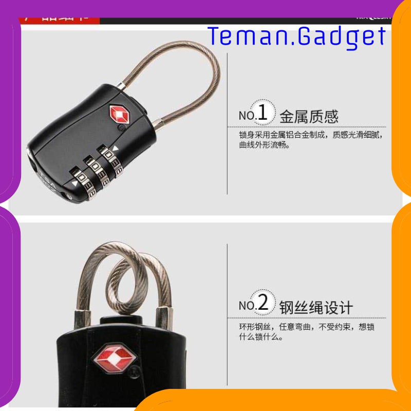 TG-DE193 TRAVELSKY Gembok Koper TSA Padlock Kode Angka 3 Digit - TSA07