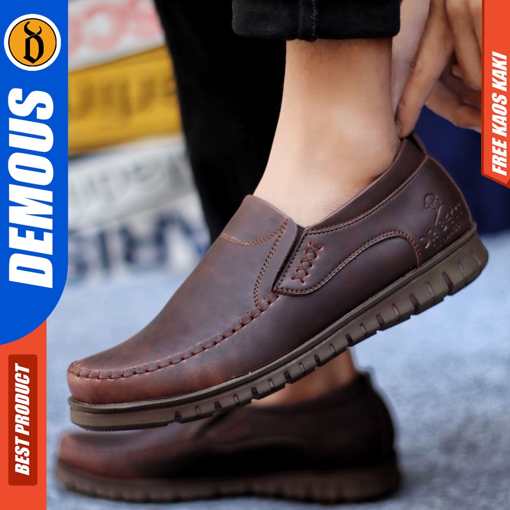 DEMOUS BLEND Sepatu Kasual Slip On Pria Casual Kerja