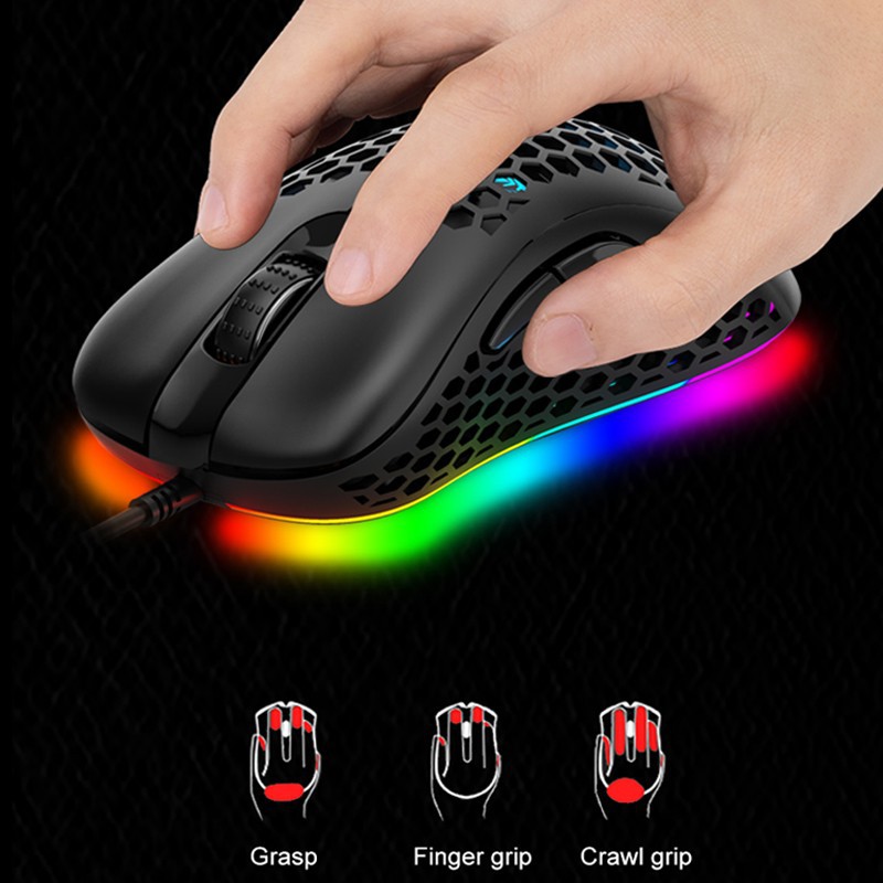 Mouse Gaming Honey Comb AULA F-810 RGB effects-6400DPI-Macro-7Buttons