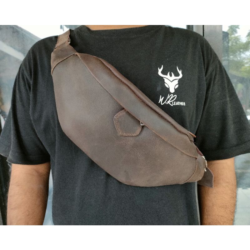 Waistbag New WR.LEATHER Full Kulit Sapi Asli Crazy Horse