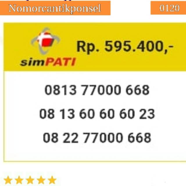 Nomor cantik simpati 0813 0822 seri triple 000 triple AB 606060 aabb 2277 rapi #0120