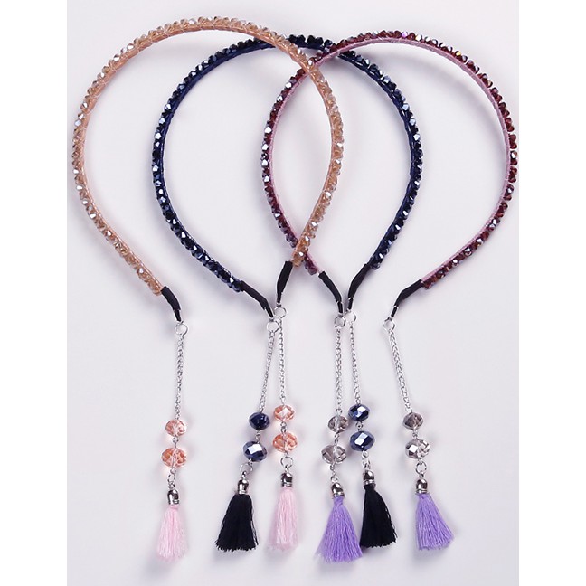 LRC Bando Fashion Tassel Decorated Hair Hoop F114XX