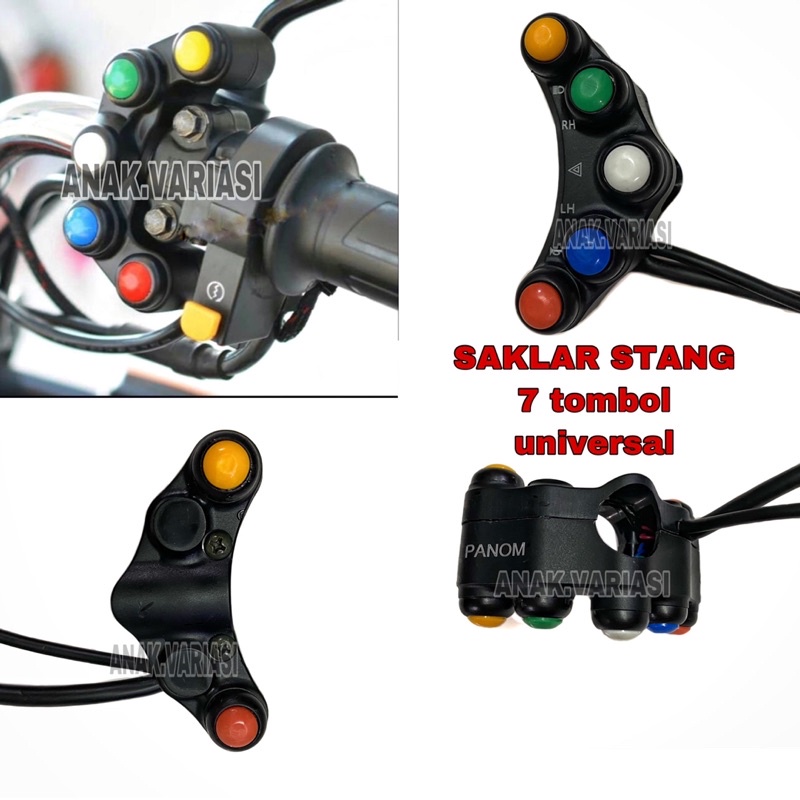 SAKLAR LAMPU MOTOR/SAKLAR KIRI 5 TOMBOL UNIVERSAL/SAKLAR KIRI 7 TOMBOL/SAKLAR MOTOR UNIVERSAL/SAKLAR