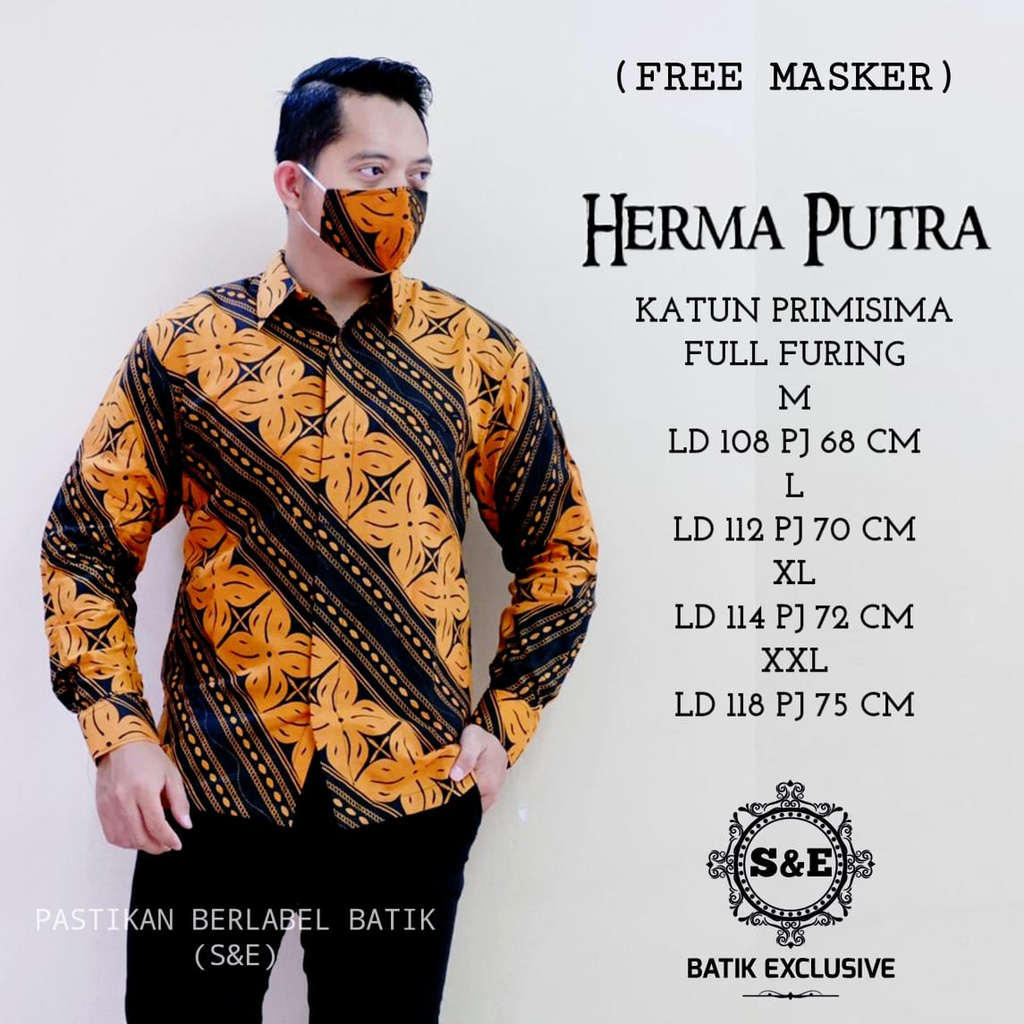 SATRIO SAE HERMA PUTRA kemeja batik pria lengan panjang terbaru ORIGINAL