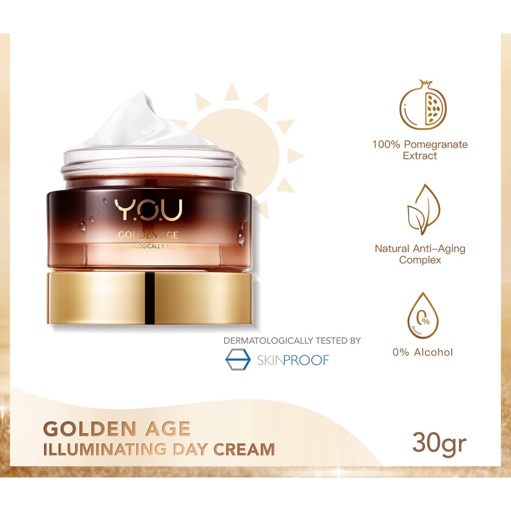 YOU Golden Age Illuminating Day Cream 30g |Skin Care Krim Wajah Anti Aging | SPF 30 PA+++ [TARABABYSTORE]