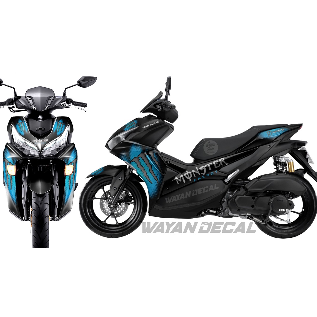 DECAL STRIPING AEROX CYAN MONSTER ENERGY