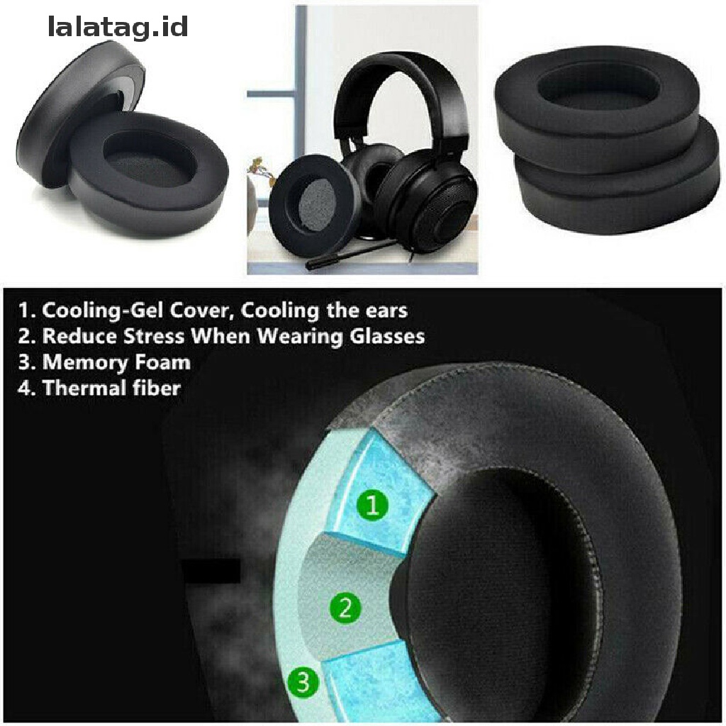 (lalatag) Bantalan Gel Pendingin Headphone Gaming Untuk Razer Kraken Pro V2 7.1 (ID)