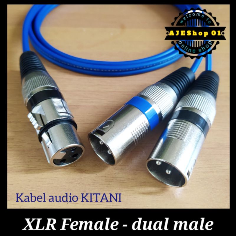 Kabel XLR female to dual XLR male kabel kitani 1 sampai 5 meter