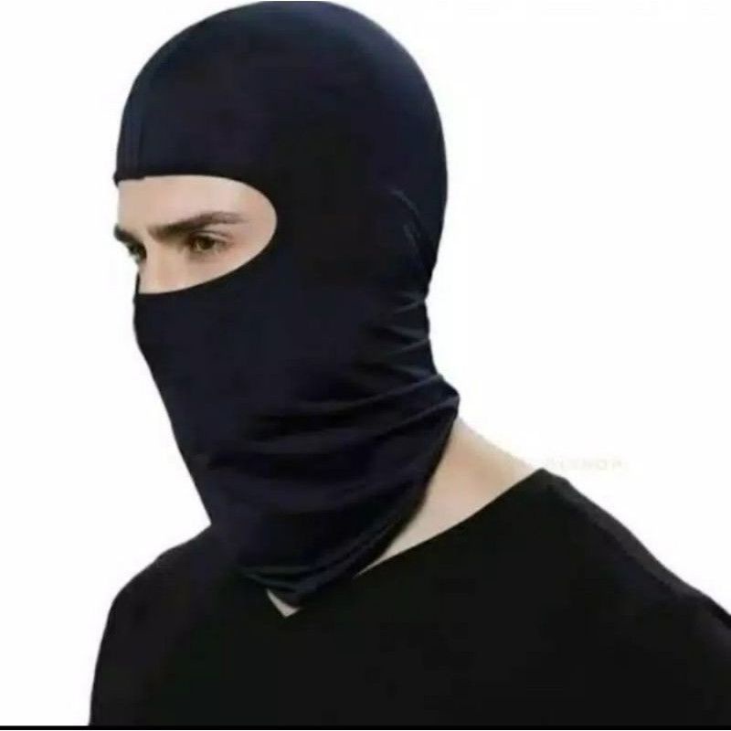 Masker Ninja Hitam Polos / Masker Ninja Balaclava Full / Masker Penutup Muka Polos