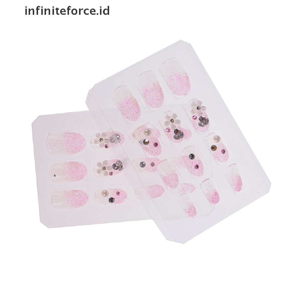 (Infiniteforce.Id) 24pcs / Set Kuku Palsu Akrilik 3d Untuk Nail Art