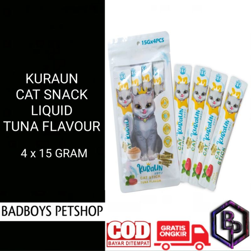 Snack Kucing Liquid Cat Snack Kuraun 4x15gram