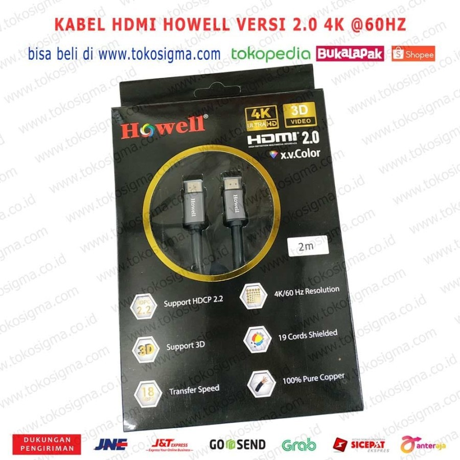 HOWELL KABEL HDMI VERSI 2.0 MALE-MALE 5 Meter