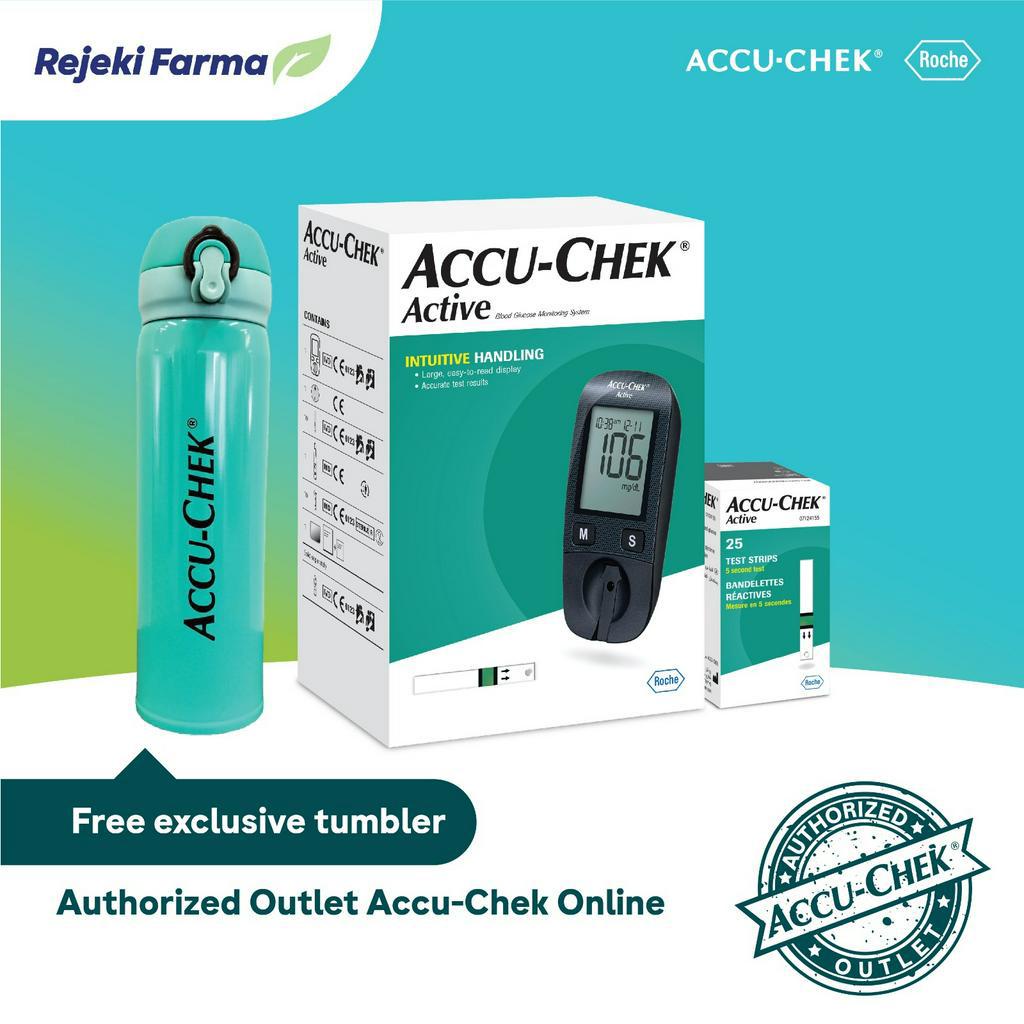 Accu-Chek Active Paket Alat Cek Tes Gula Darah - Alat, Strip, Lancet