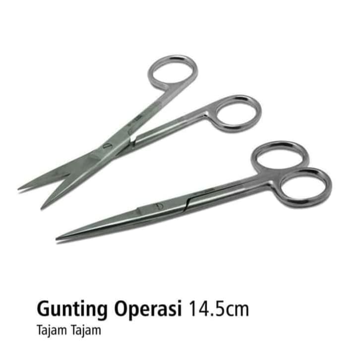 New Gunting Operasi Lurus 14,5cm Stainless Tajam-Tajam OneMed