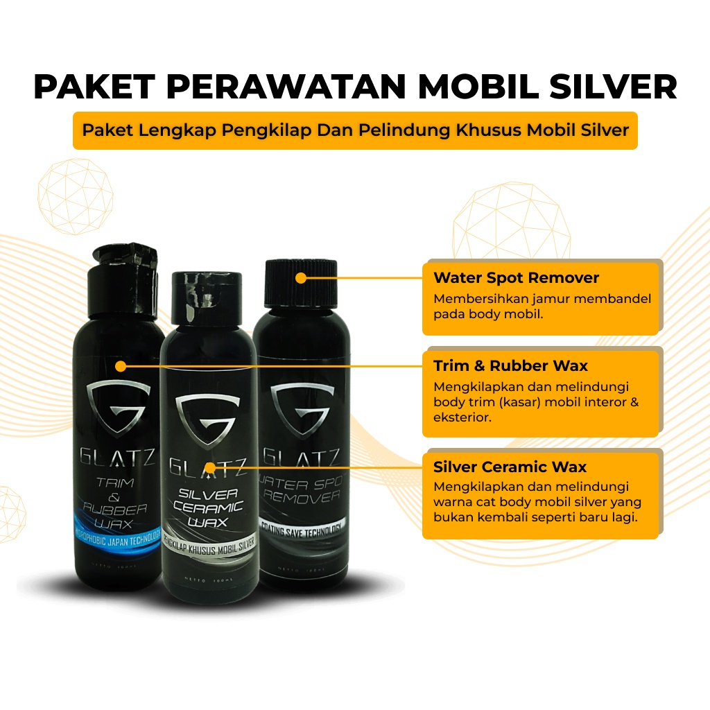 Paket Pengkilap Mobil Warna Silver Glatz Autocare