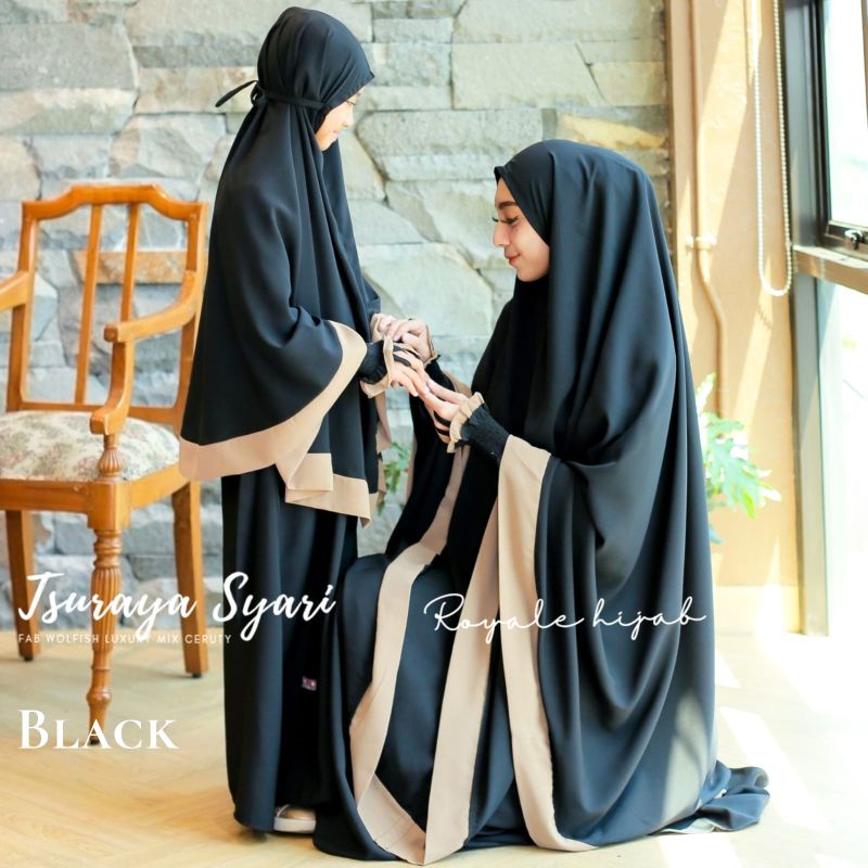 Tsuraya Syari  couple mom and kids gamis set syari couple family