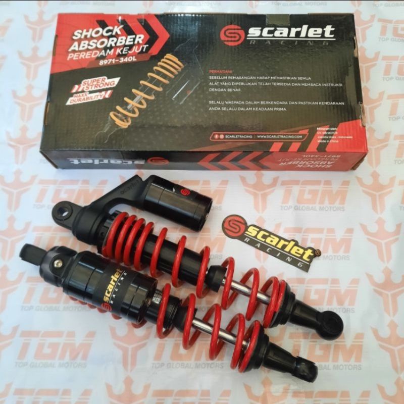 Shockbreaker Tabung Shock SCARLET RX King/Supra/Blade/Kharisma 340mm SCT8971-Merah/Hitam 320mm