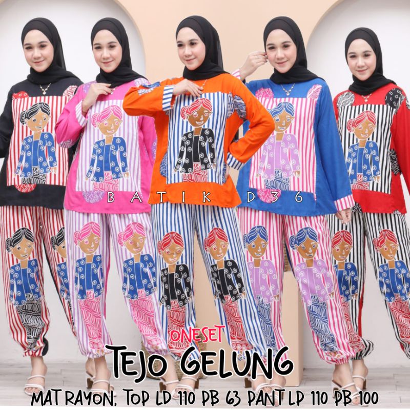 One set rayon halus baju setelan celana atasan wanita Tejo gelung murah baju santai ibu ibu remaja pakaian tidur cewek cantik motif karakter cantik lucu keren piyama set muslim muslimah kekinian jumbo unik js