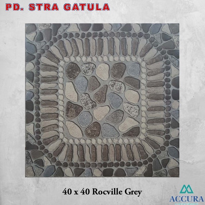 Keramik Accura 40 x 40 Rocville Grey / Accura Tile 40 x 40 Rocville Grey - Keramik Ubin Lantai Permukaan Kasar