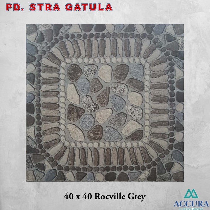 Keramik Accura 40 x 40 Rocville Grey / Accura Tile 40 x 40 Rocville Grey - Keramik Ubin Lantai Permu