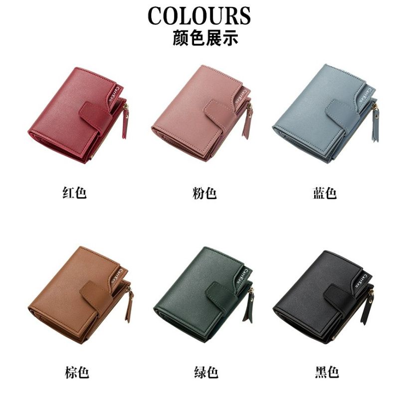 Medan Termurah KD17 Korean style Dompet trendy cantik dompet leather lipat wanita import