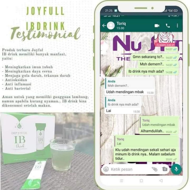 dep joyful ib drink/imun booster drink/amoorea/5 sachet ib drink