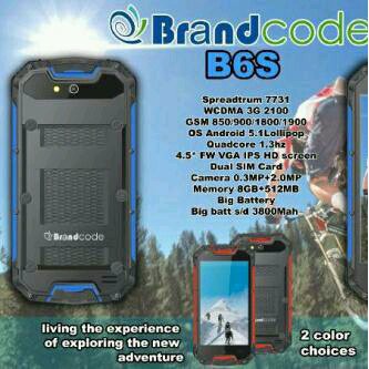 BRANDCODE B6S ANDROID TAHAN BENTURAN OUTDOOR 3G 8GB