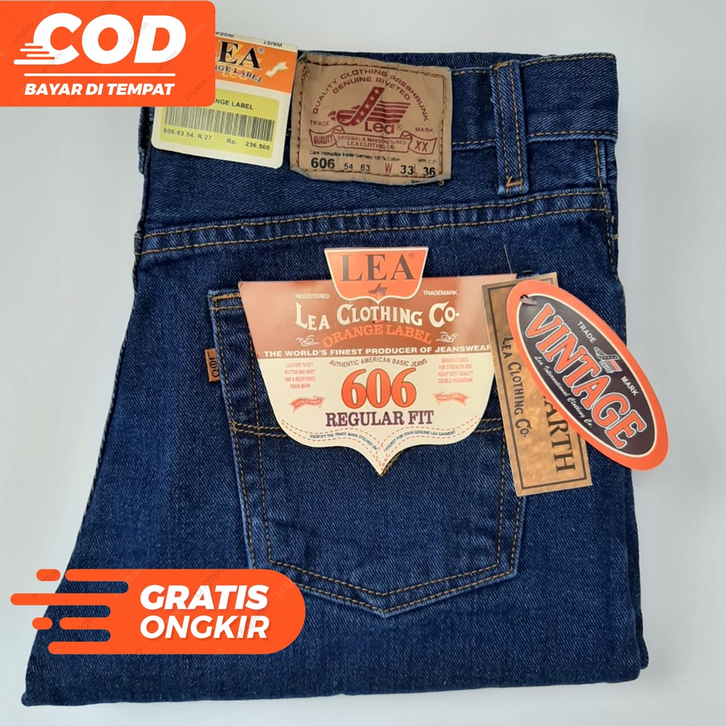 BARANG BAGUS JEANS LEA REGULER JEANS 606 TERBARU NON STREET PREMIUM ORIGINAL BLUE CARDINAL