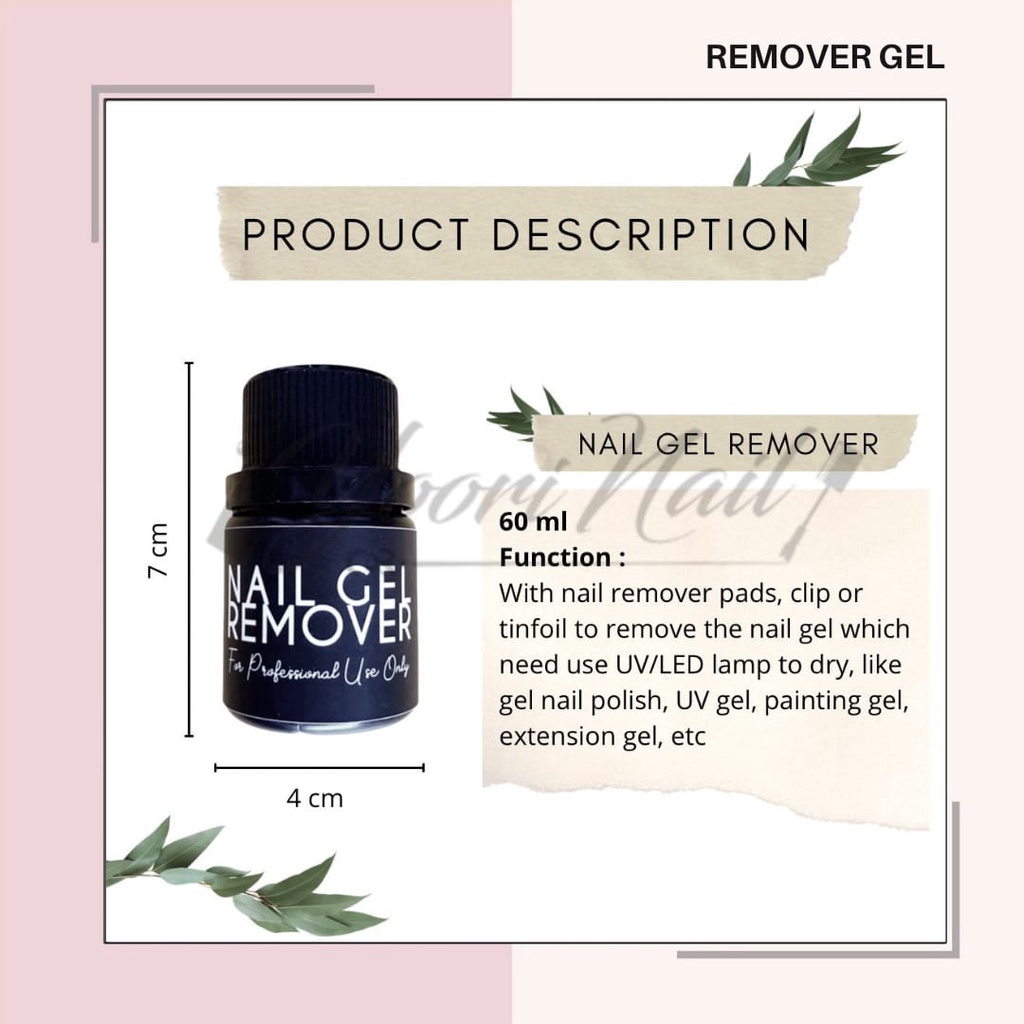 Nail gel remover pembersih kutek gel aceton nail art soak off nails