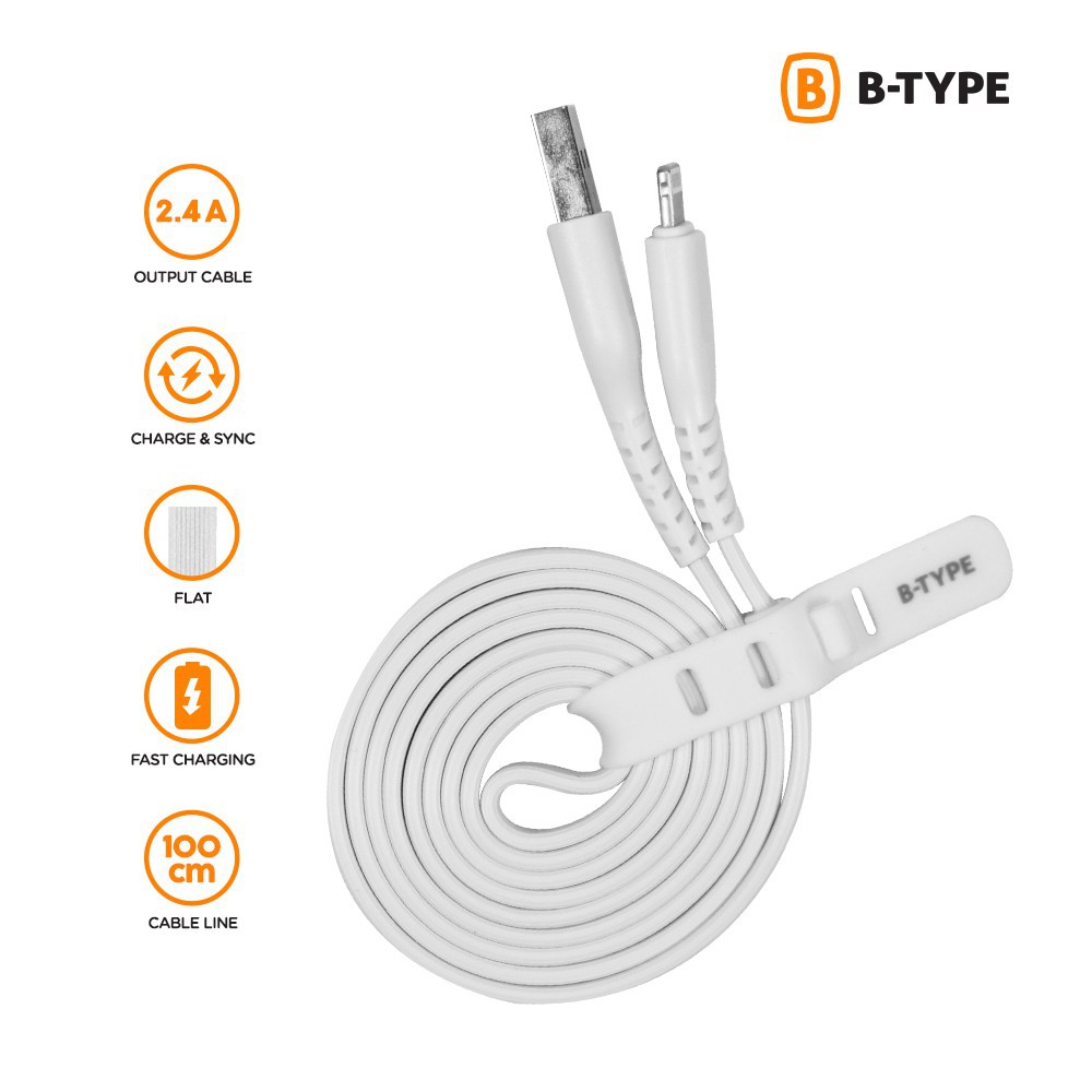 Kabel Data Fast Charging 1 meter B-Type 2.4A 100cm micro USB / Type C / Lightning - iphone