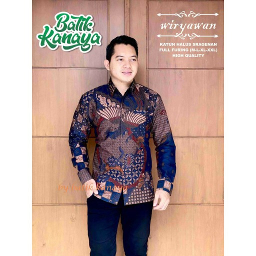 Wiryawan Batik Lengan Panjang Full Furing Katun Halus Sragenan Hq Size M-xxl Batik Solo Kanaya