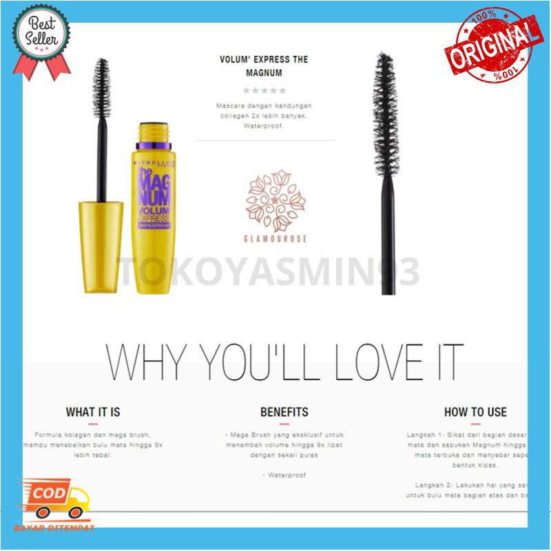 Maybelline The Colossal / the collosal Volum Express Waterproof Mascara 9.2 ml Murah