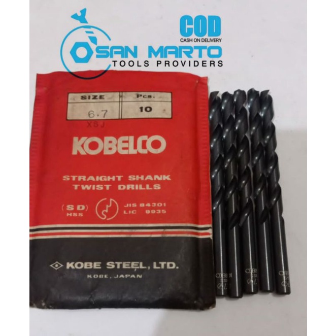Mata Bor 6.7MM.Untuk Bor Besi Dan Benda Keras Lain.Hss KOBELCO