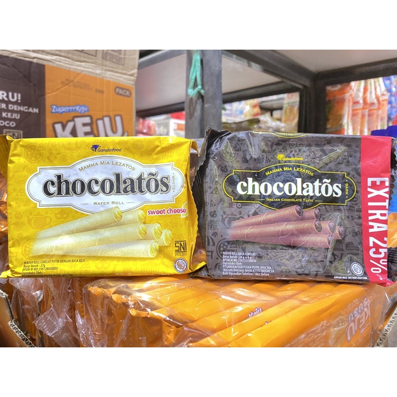 

Chocolatos wafer roll chocolate/cheese 27gr